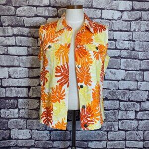IOS Sleeveless Button Down jacket Size S